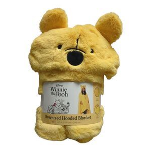 Winnie the Pooh - Adult Licensed Character Hooded Faux Fur Blanket with Front Po